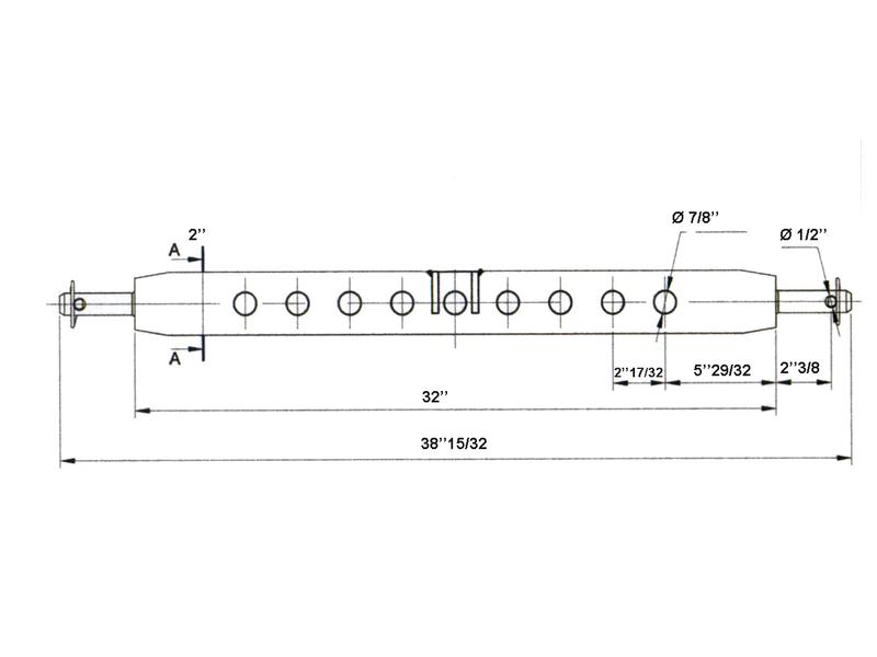 Anhängekupplung für Dreipunkt (Kat. 2) Anzahl Löcher: 9, 932mm.