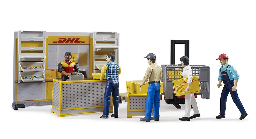 bworld DHL Paketshop mit Handhubstapler und Figur