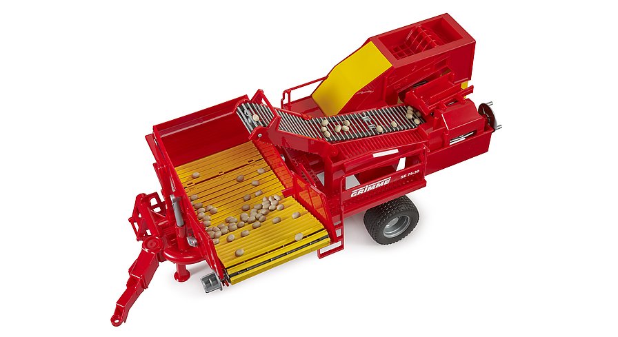 Grimme SE 75-30 Kartoffelvollernter mit 80 Kartoffelimitaten      Artikel Nr. 02130     Größe 49,1 cm × 18,0 cm × 18,4 cm     Altersempfehlung ab 5 Jahren